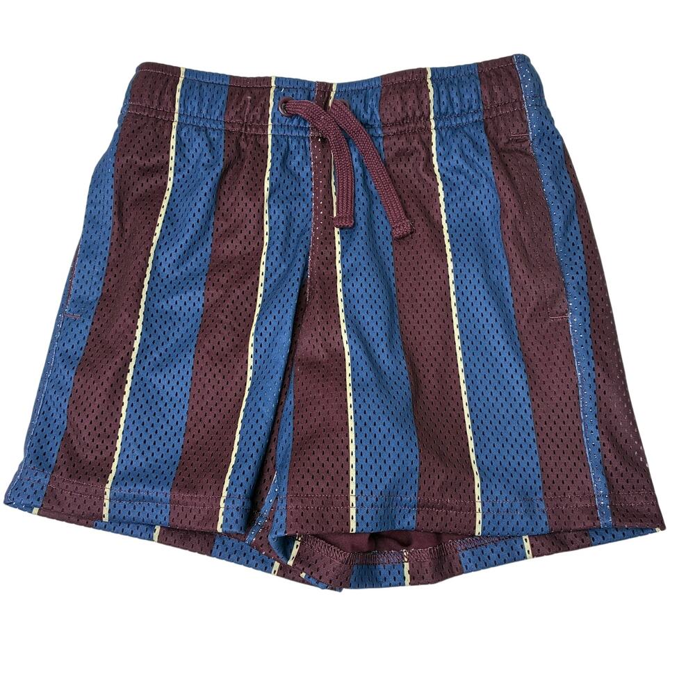 DSG Dick's Sporting Goods Maroon Blue Stripe Mesh Soccer Shorts NWT Boys X-Small